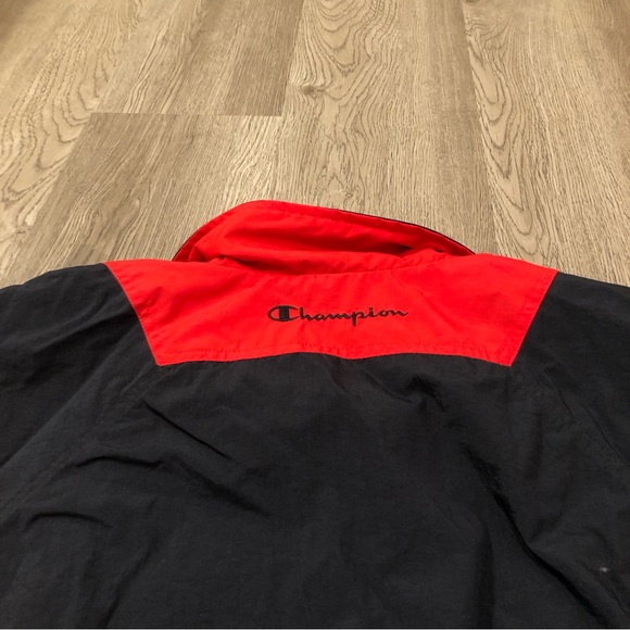 Vintage 80/90s Champion Track Jacket Windbreaker Nylon Size XL Red/Black/White - Picture 5 of 9